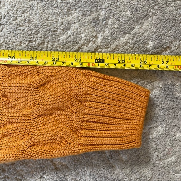 Womens Orange Polo Ralph Lauren Chunky Cable Knit Turtleneck Sweater - Medium - Picture 10 of 11